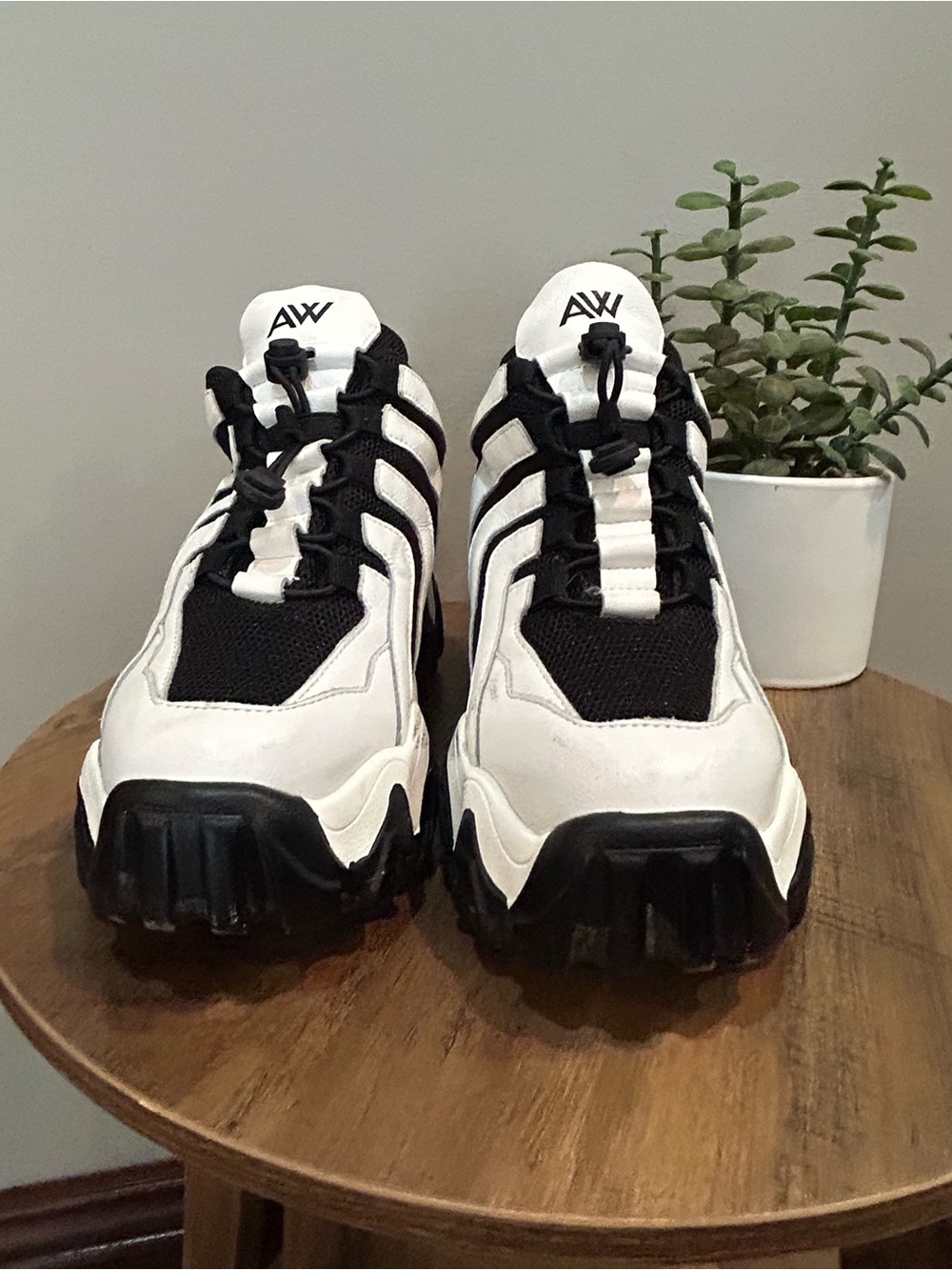 Anthony Wang Blackberry-02 Platform Sneakers White Black Women’s 10 - Picture 2 of 10